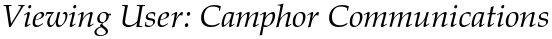 Viewing User: Camphor Communications